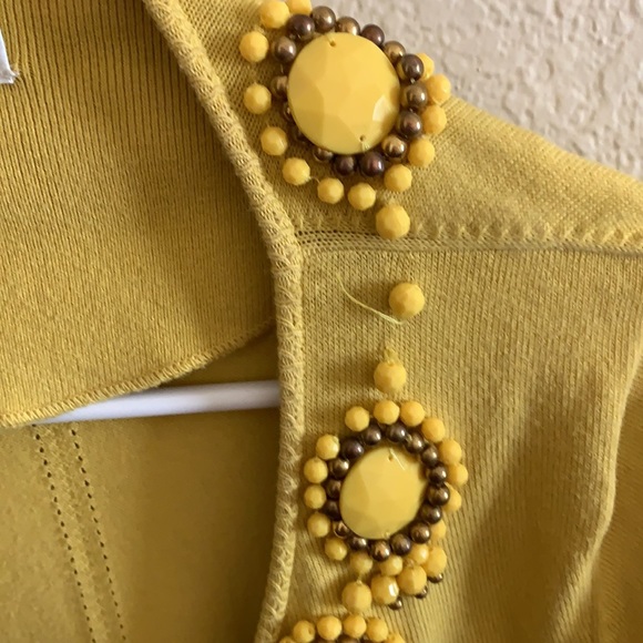 Milly Yellow Beaded Sweater Size P Gossip Girl - Picture 7 of 7